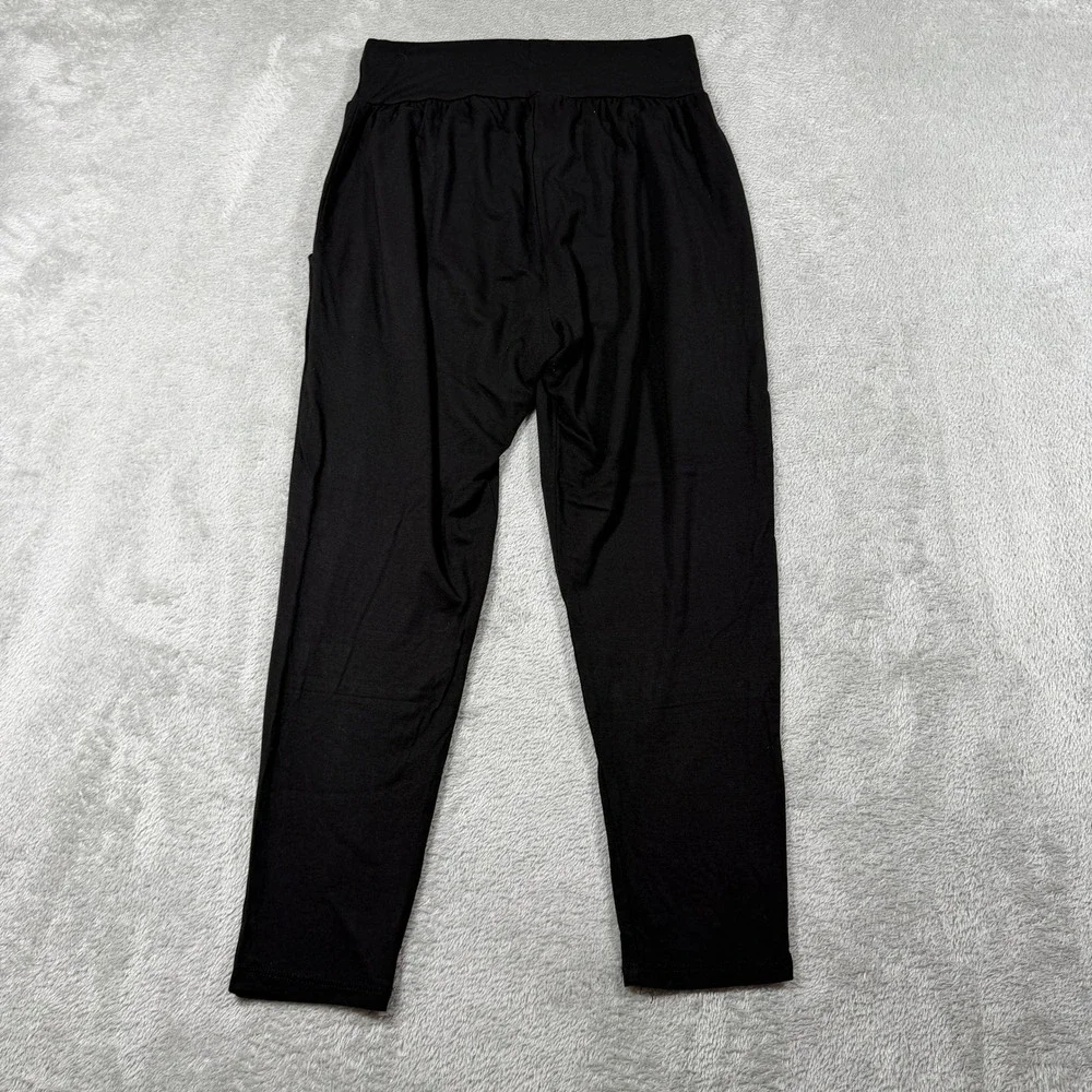 Fighting Eel Jogger Pants Women XS Black Rayon Spandex Stretch Tapered Leg